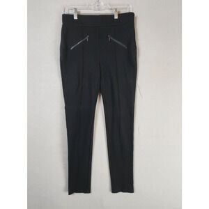 Zenergy by Chico’s Slim Pants Women US Size 4 Black Zip Pockets Stretch Pull-On